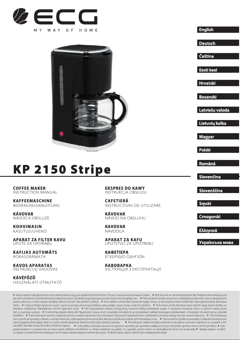 Page 1 de la notice Manuel utilisateur ECG KP 2150 Stripe