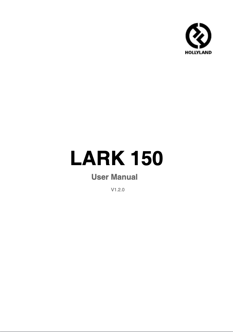 Page n°1 - Manuel utilisateur Hollyland Lark 150