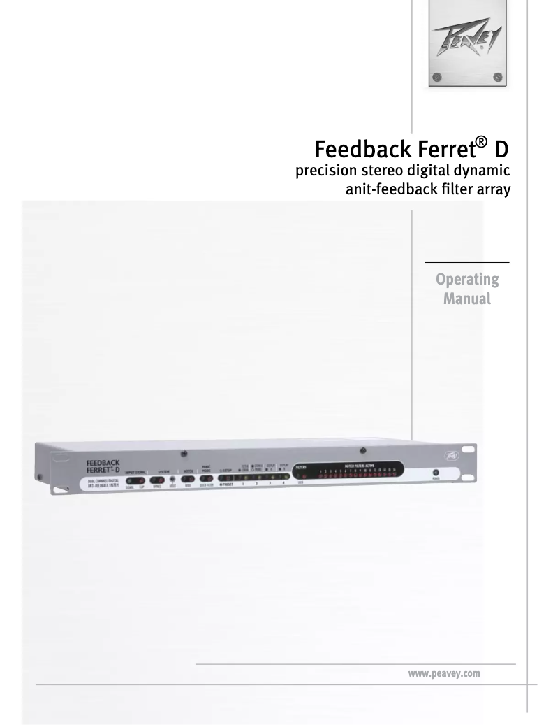 Page n°1 - Manuel utilisateur Peavey Feedback Ferret D