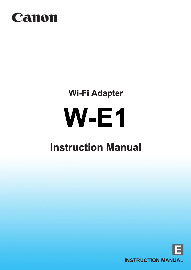 Image de la première page du manuel de l'appareil W-E1