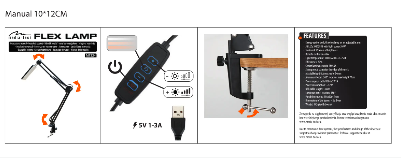 Image de la première page du manuel de l'appareil FLEX LAMP MT224
