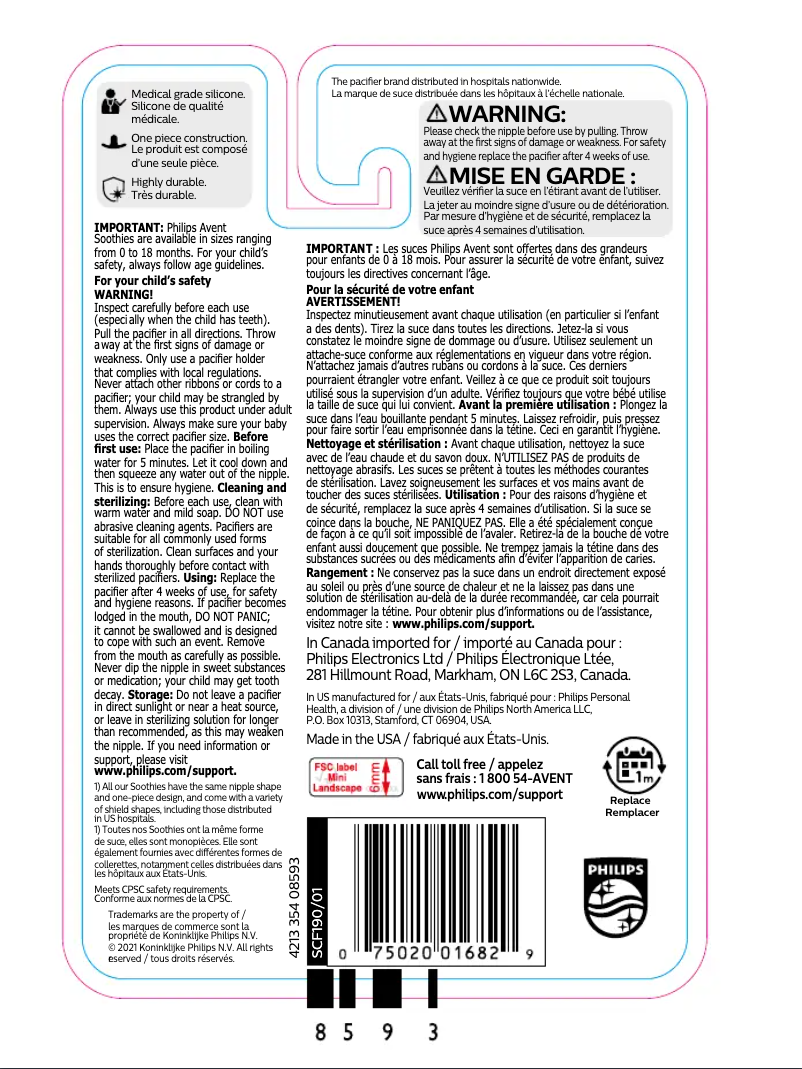 Page n°1 - Manuel utilisateur Philips AVENT SCF190