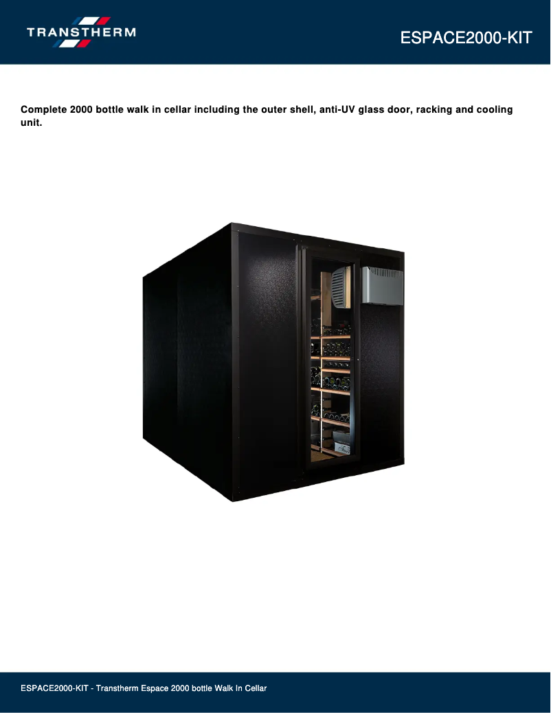 Page 1 de la notice Fiche technique Vintec ESPACE2000-KIT