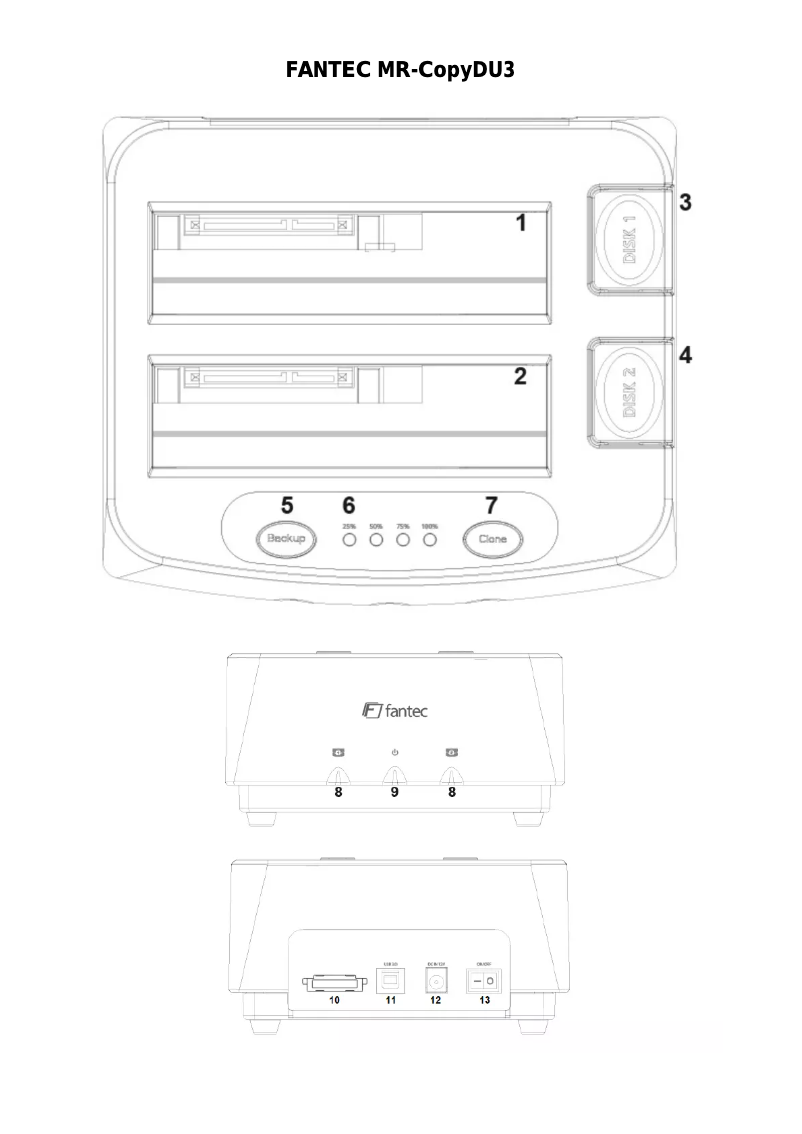 Page 1 de la notice Manuel utilisateur Fantec MR-CopyDU3e
