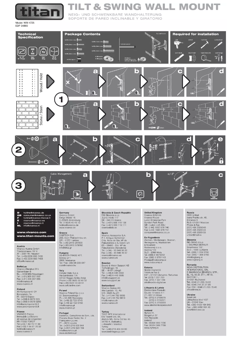 Page n°1 - Manuel utilisateur Titan WM 4725