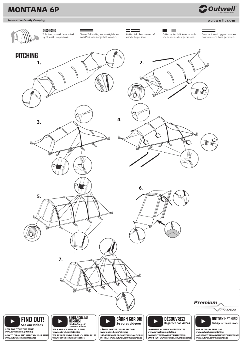 Page 1 de la notice Manuel utilisateur Outwell Montana 6P