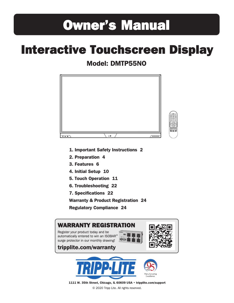 Page n°1 - Manuel utilisateur Tripp Lite DMTP55NO