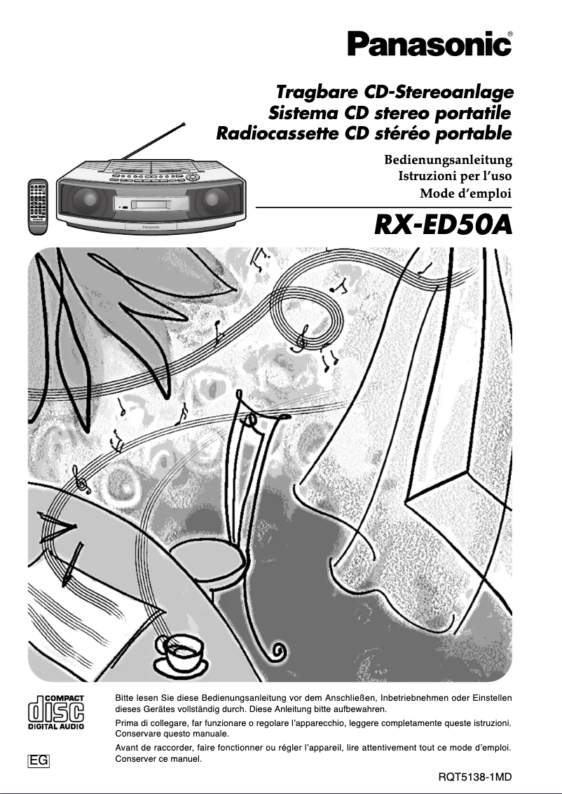 Página 1 del manual Manual de usuario Panasonic RX-ED50A