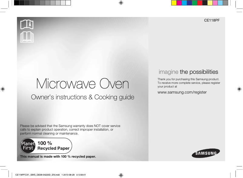 Page n°1 - Manuel utilisateur Samsung CE118PFCX1