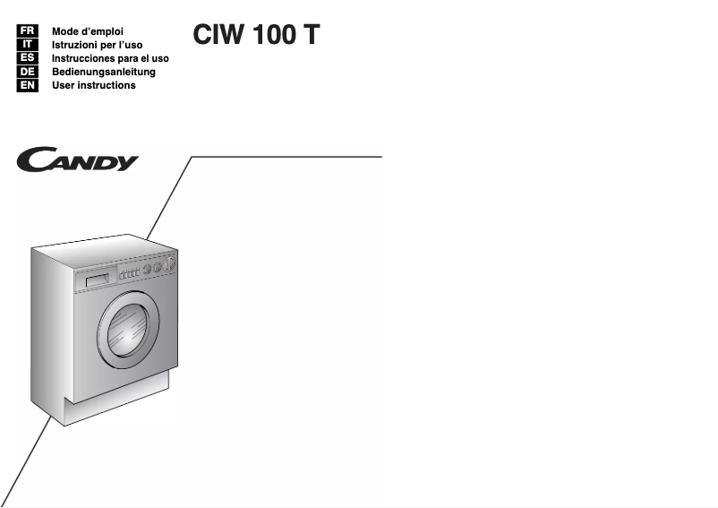 Page n°1 - Manuel utilisateur Candy CIW 100T