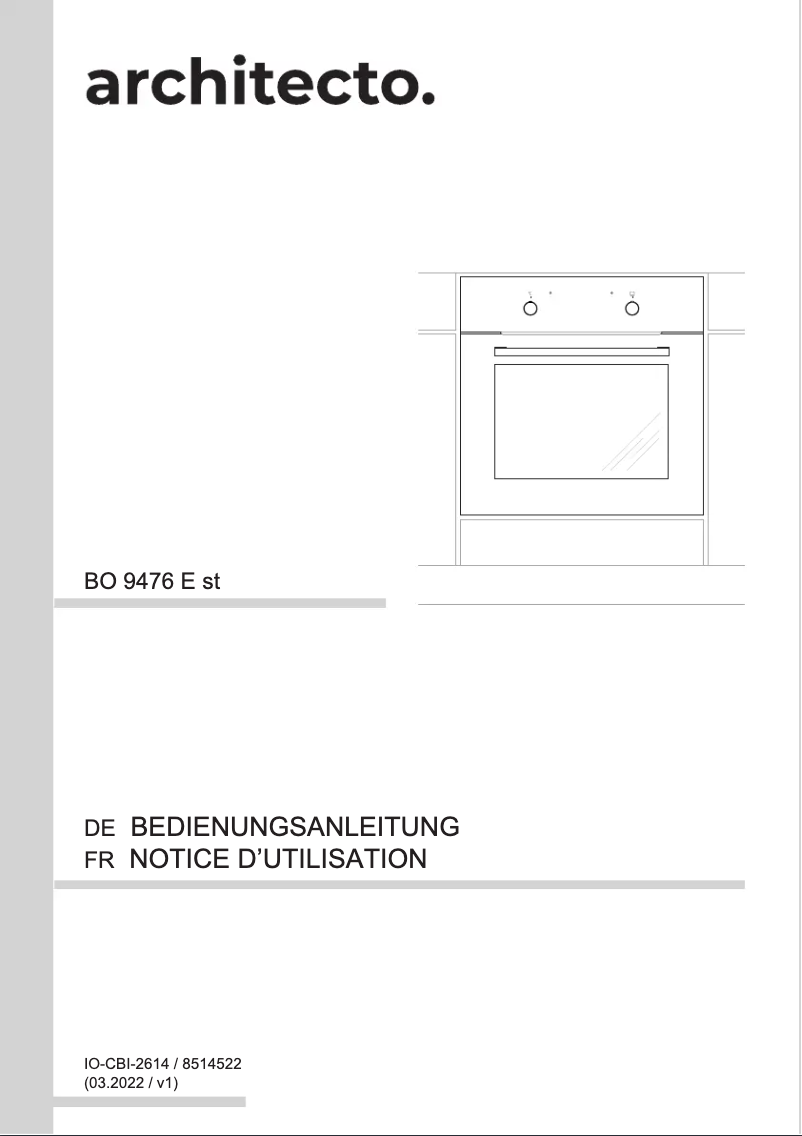 Page n°1 - Manuel utilisateur Amica BO 9476 E st