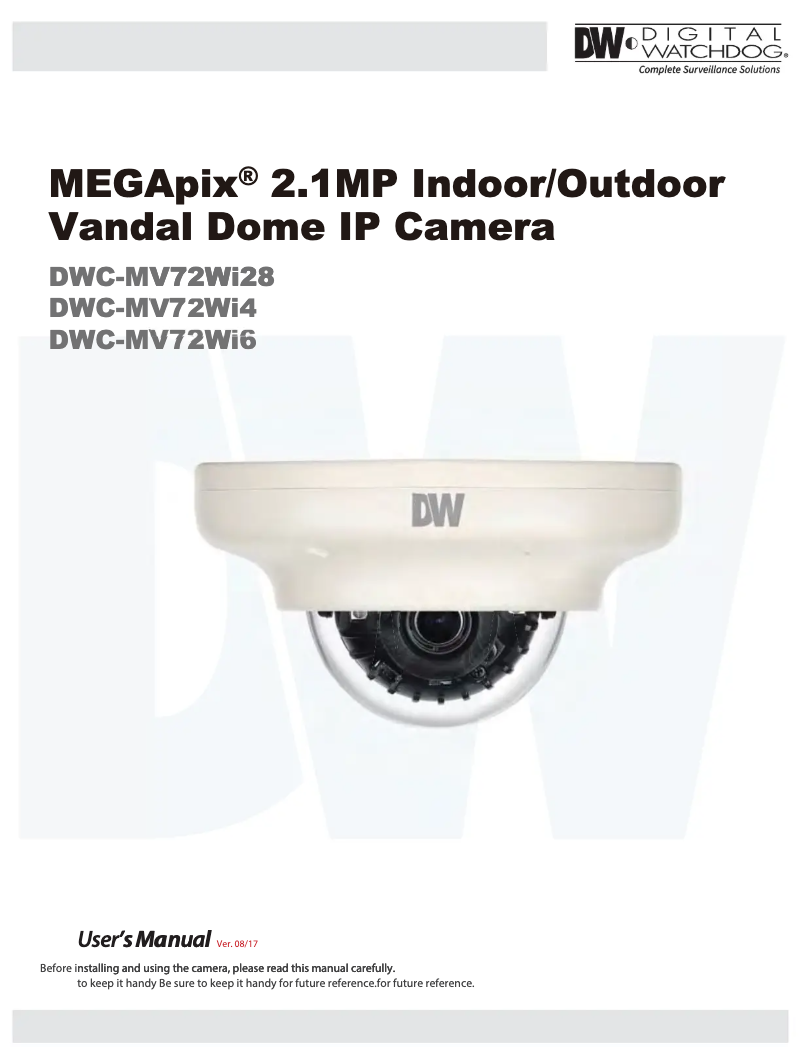 Page 1 de la notice Manuel utilisateur Digital Watchdog MegaPix DWC-MV72WI4