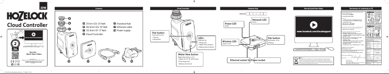 Page 1 de la notice Mode d'emploi Hozelock Cloud Controller 2216