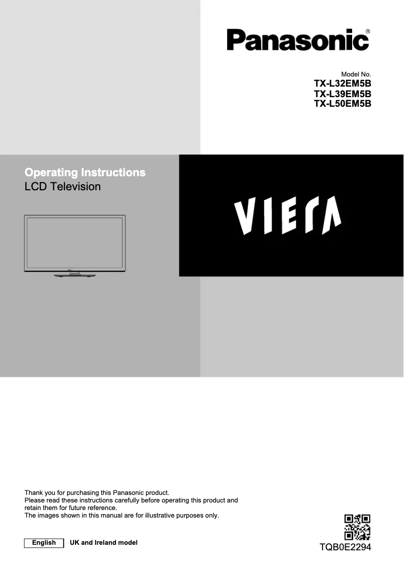 Page 1 de la notice Manuel utilisateur Panasonic Viera TX-L39EM5B