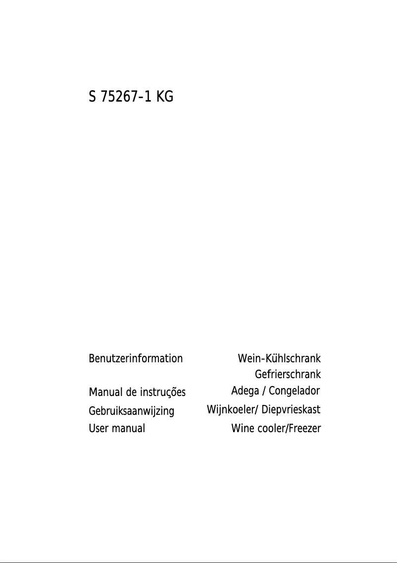 Image de la première page du manuel de l'appareil S 75267 KG1