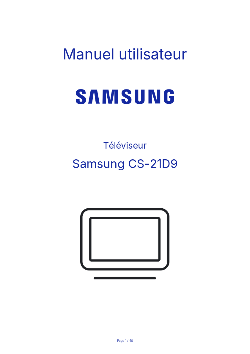 Page n°1 - Manuel utilisateur Samsung CS-21D9