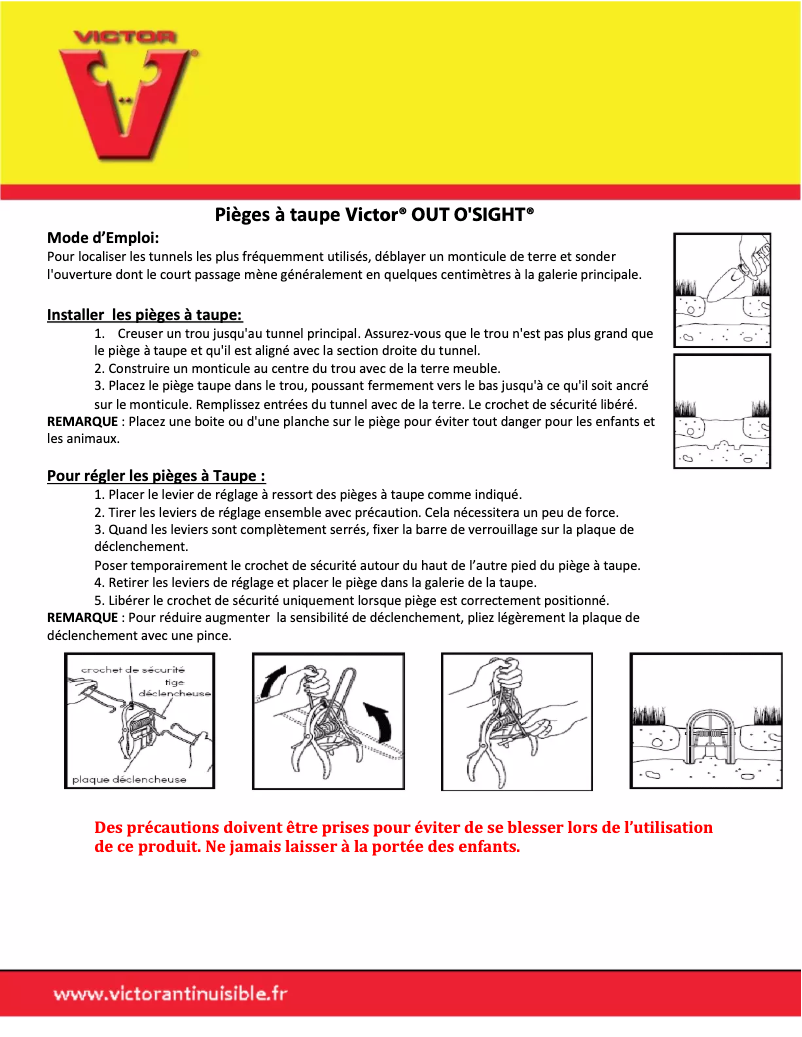 Page n°1 - Manuel utilisateur Victor Out O-Sight