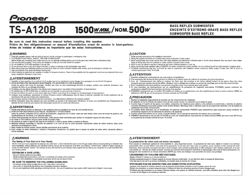 Page n°1 - Mode d'emploi Pioneer TS-A120B