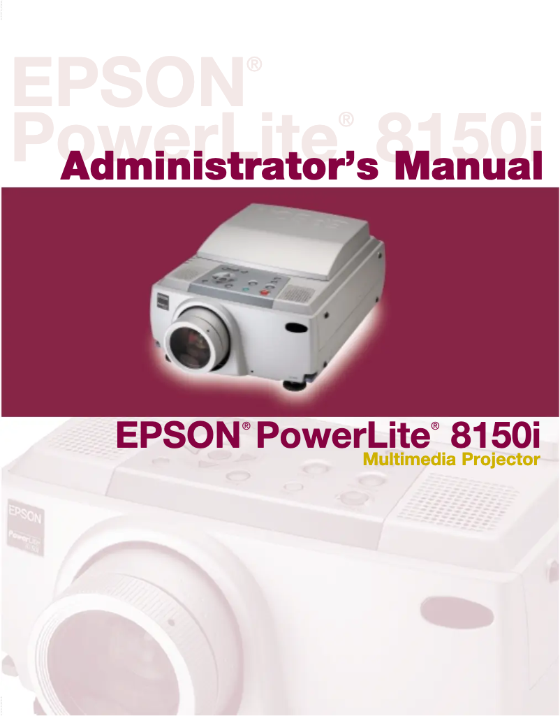 Page 1 de la notice Manuel utilisateur Epson PowerLite 8150NL