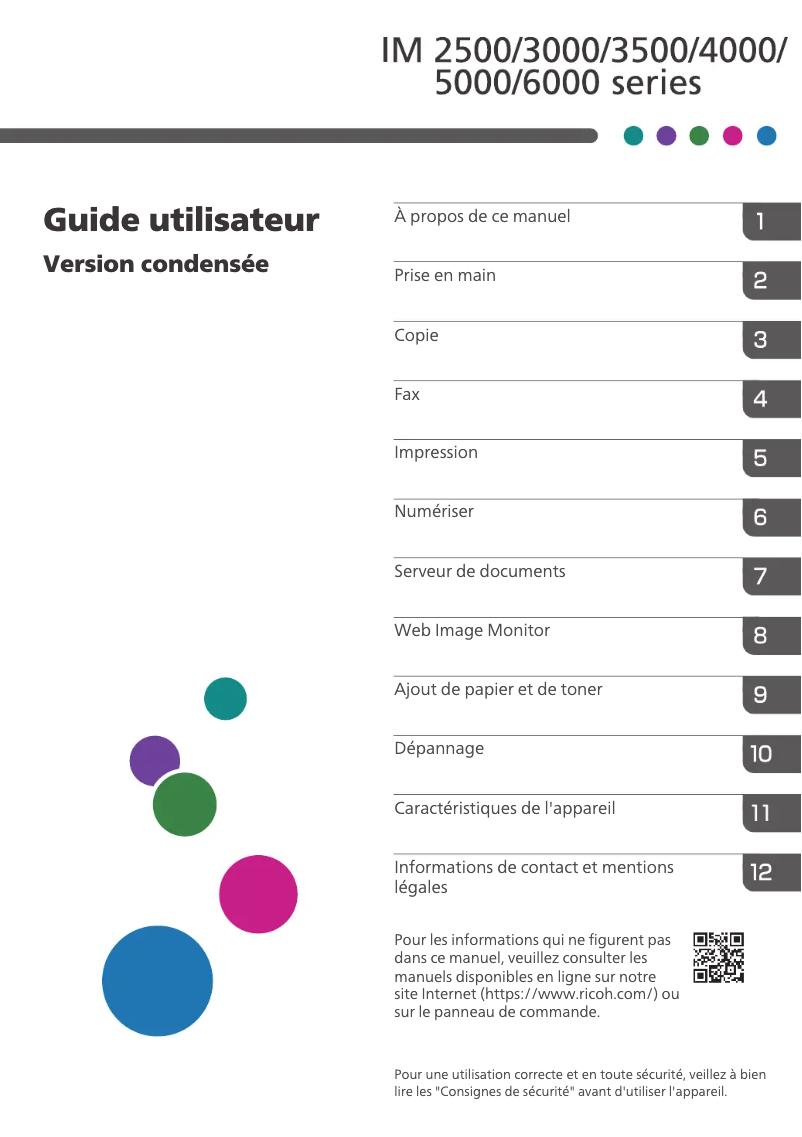 Page n°1 - Manuel utilisateur Ricoh IM 5000A