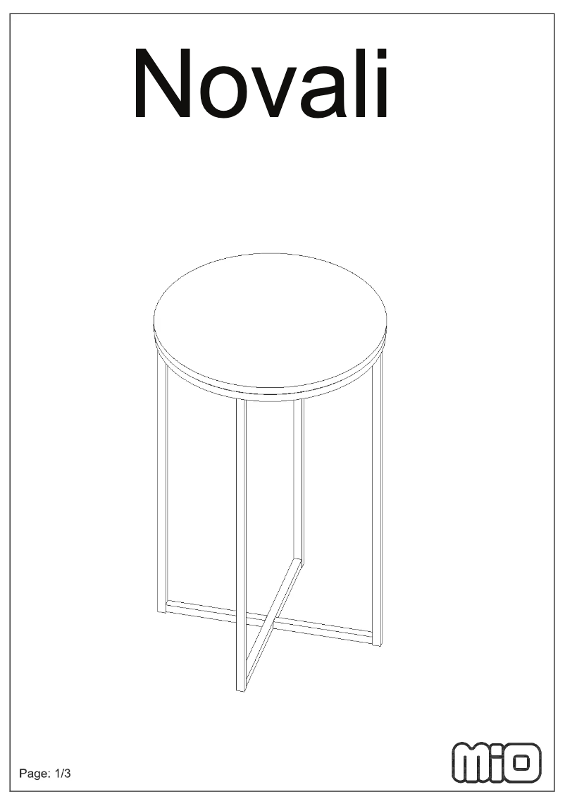Page 1 de la notice Manuel utilisateur Mio Novali