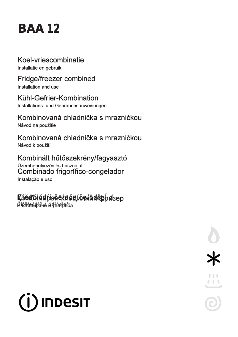 Page 1 de la notice Manuel utilisateur Indesit BAA 12