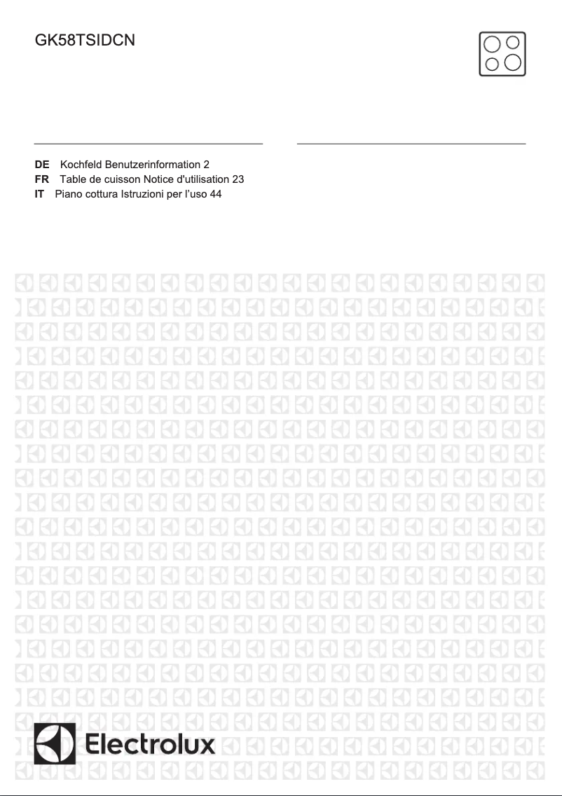 Page n°1 - Manuel utilisateur Electrolux GK58TSIDCN