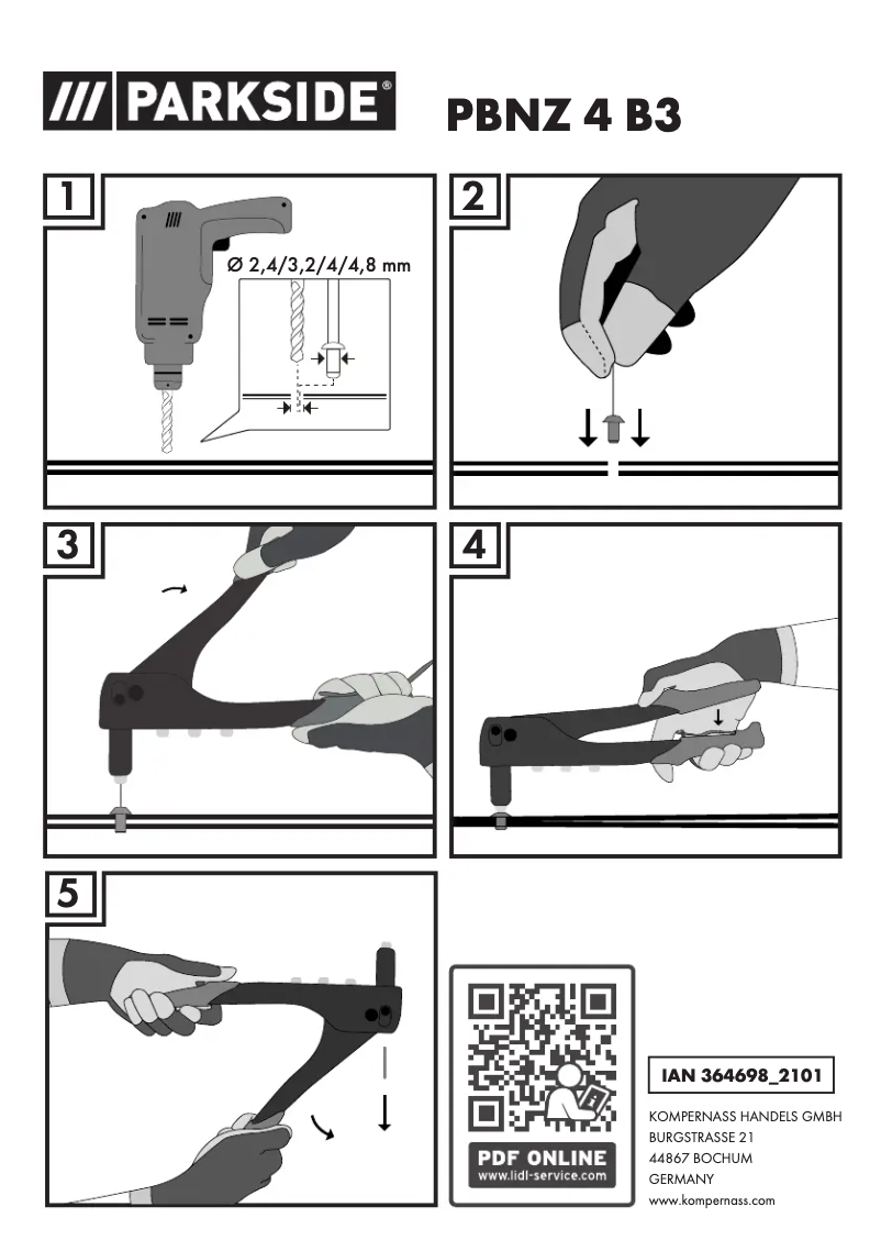Page n°1 - Manuel utilisateur Parkside PBNZ 4 B3