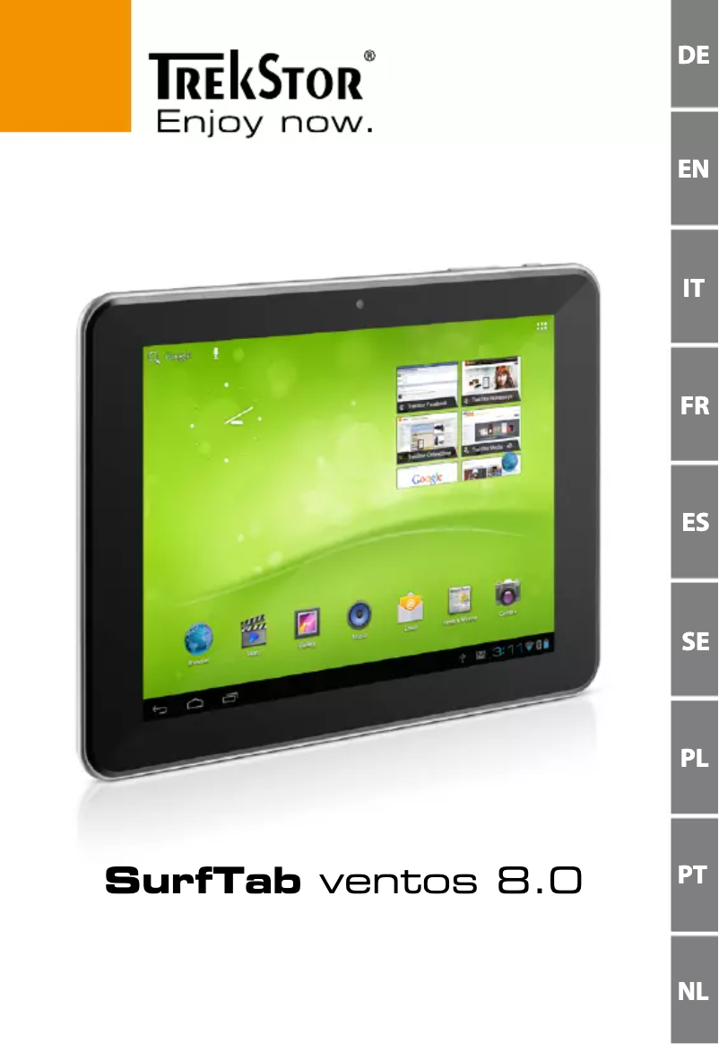 Image de la première page du manuel de l'appareil SurfTab Ventos 8.0