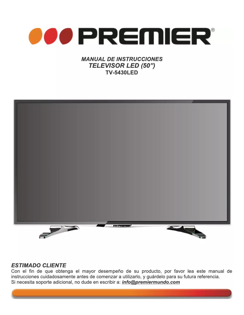 First page image of the manual for TV-5430LED