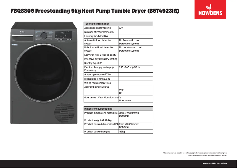 Image de la première page du manuel de l'appareil FBQ8806