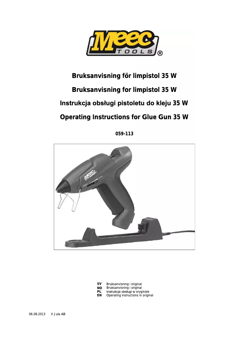 Image de la première page du manuel de l'appareil 059-113