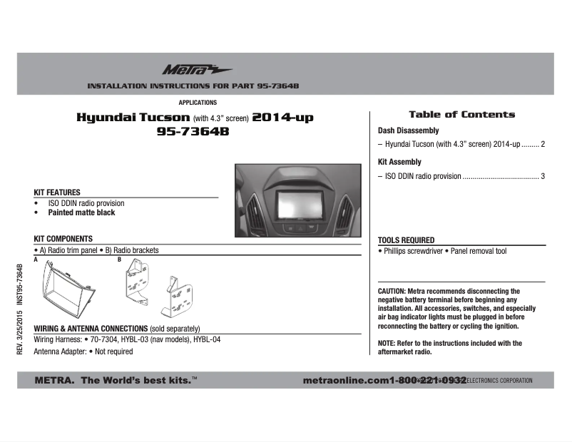 Image de la première page du manuel de l'appareil 95-7364B
