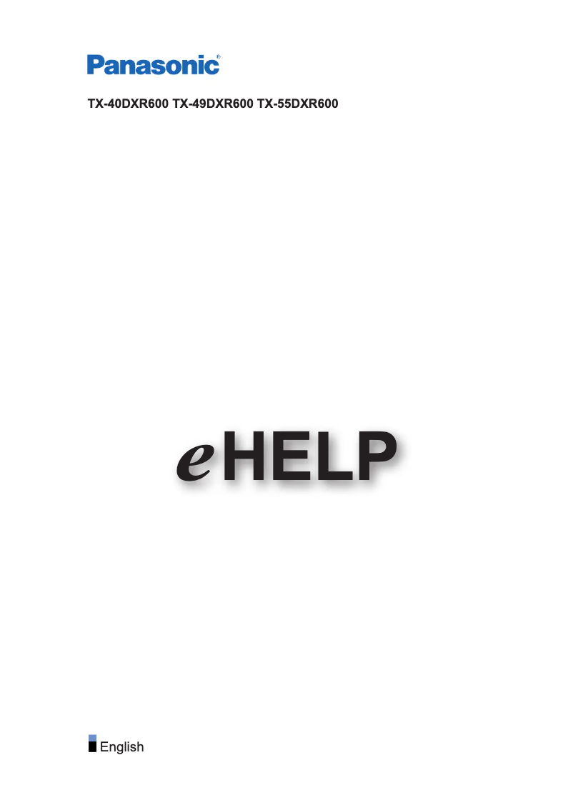 Página 1 del manual Manual de usuario Panasonic TX-40DXR600