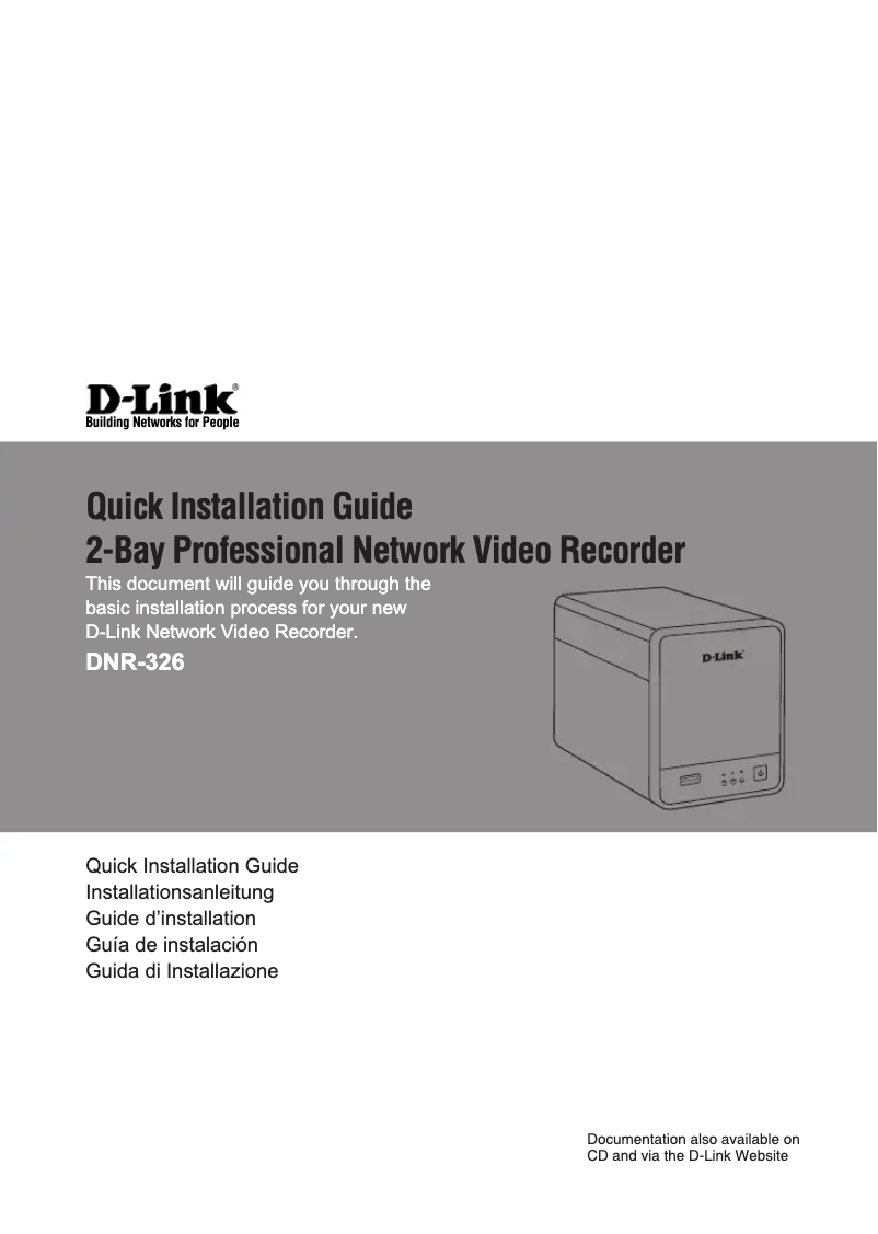 Image de la première page du manuel de l'appareil DNR-326