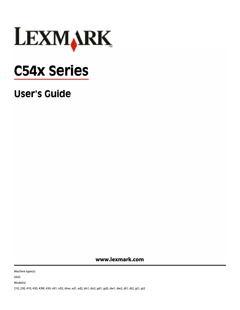 Page 1 de la notice Manuel utilisateur Lexmark C546DTN