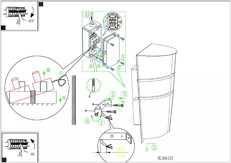 Page 1 de la notice Manuel utilisateur Eglo Breganzo