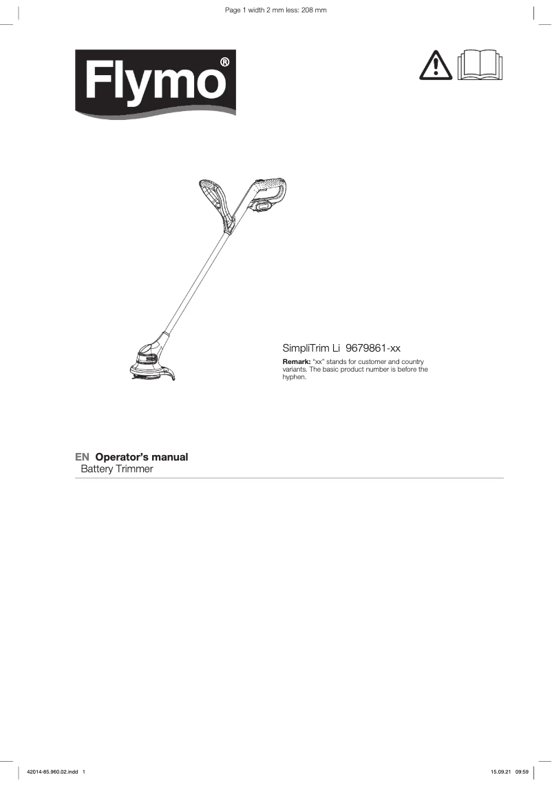 Image de la première page du manuel de l'appareil SimpliTrim Li