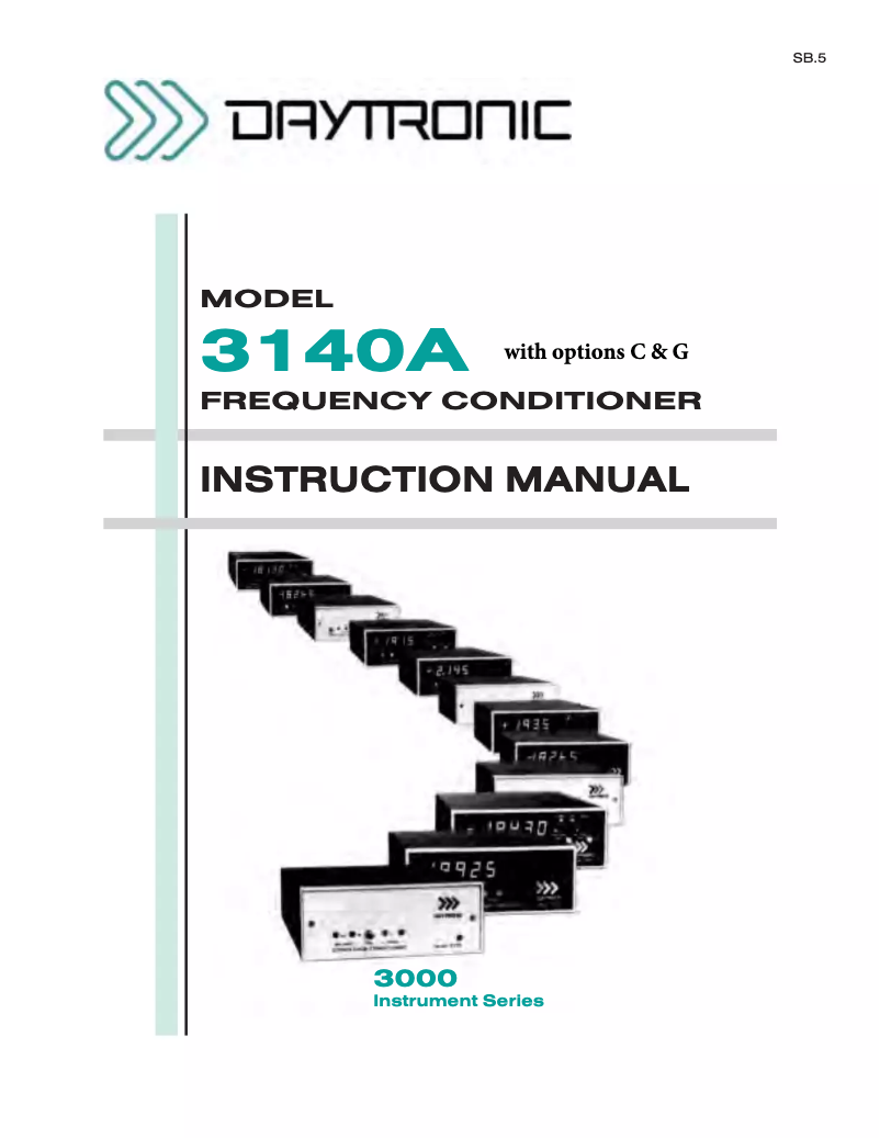 Page n°1 - Manuel utilisateur Daytronic 3140AF