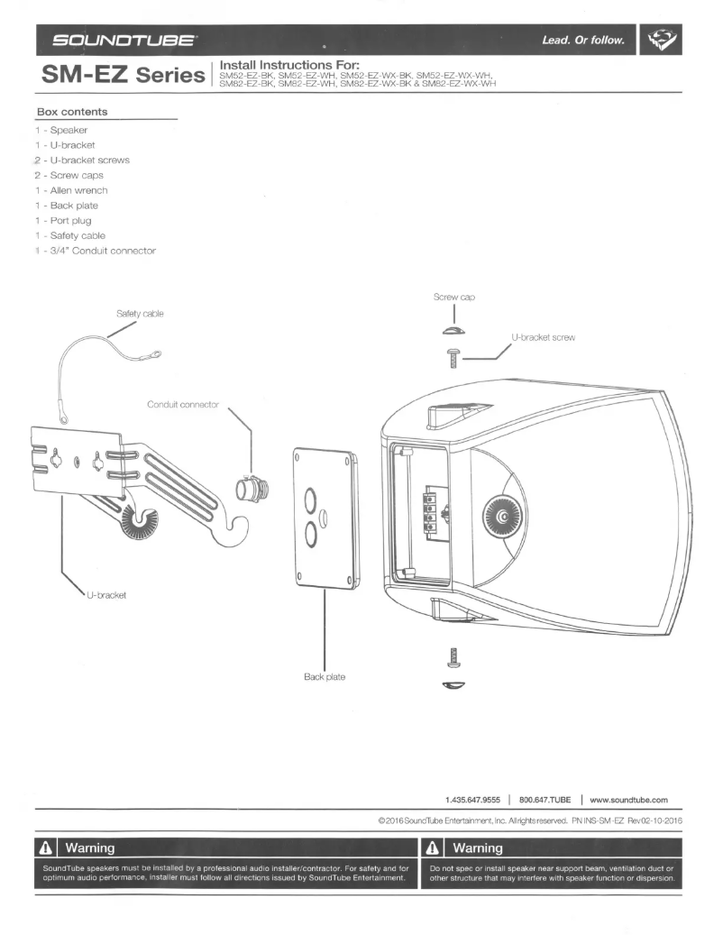 Page 1 de la notice Manuel utilisateur SoundTube SM52-EZ