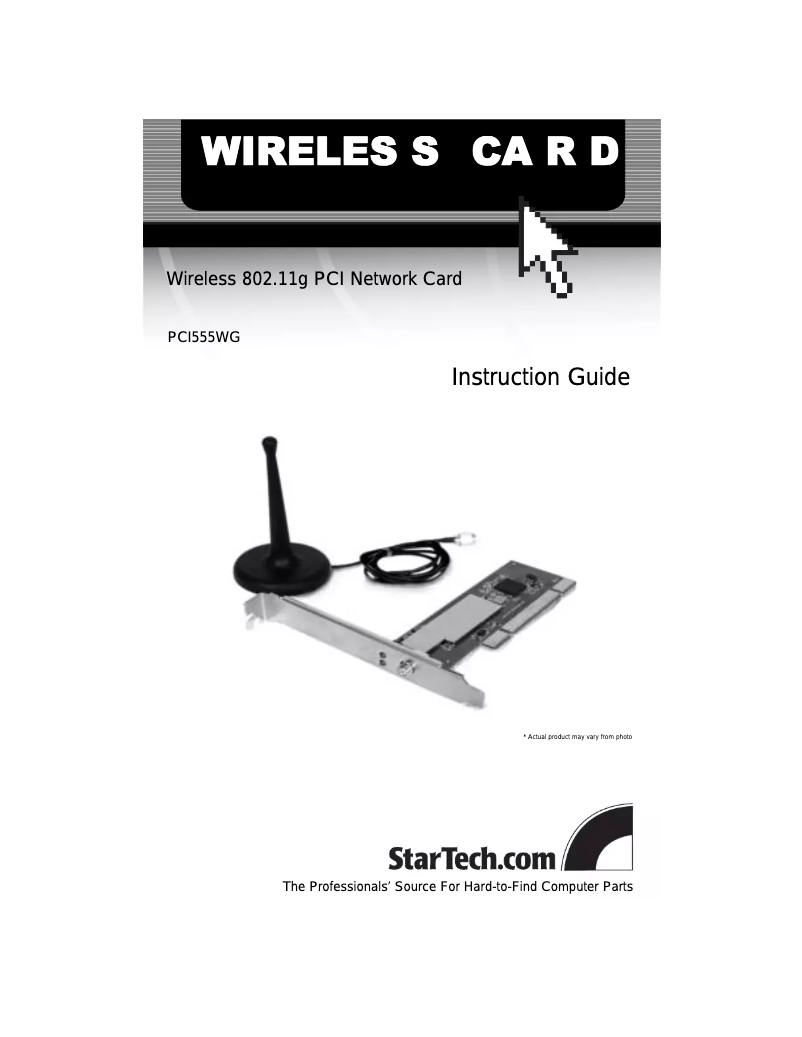 Page 1 of the manual User Manual StarTech.com PCI555WG