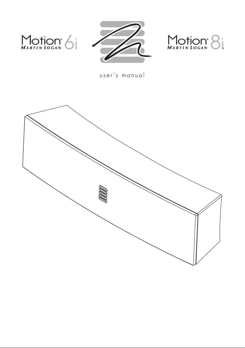Page n°1 - Manuel utilisateur Martin Logan Motion 6i