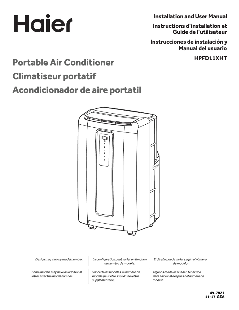 Page 1 de la notice Manuel utilisateur Haier HPFD11XHTB