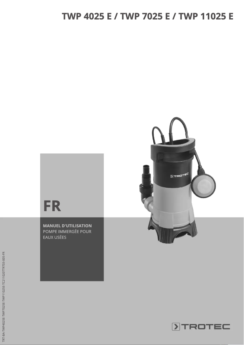 Page n°1 - Manuel utilisateur Trotec TWP 11025 E