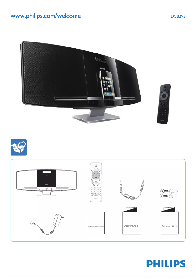 Page n°1 - Guide de démarrage rapide Philips DCB293