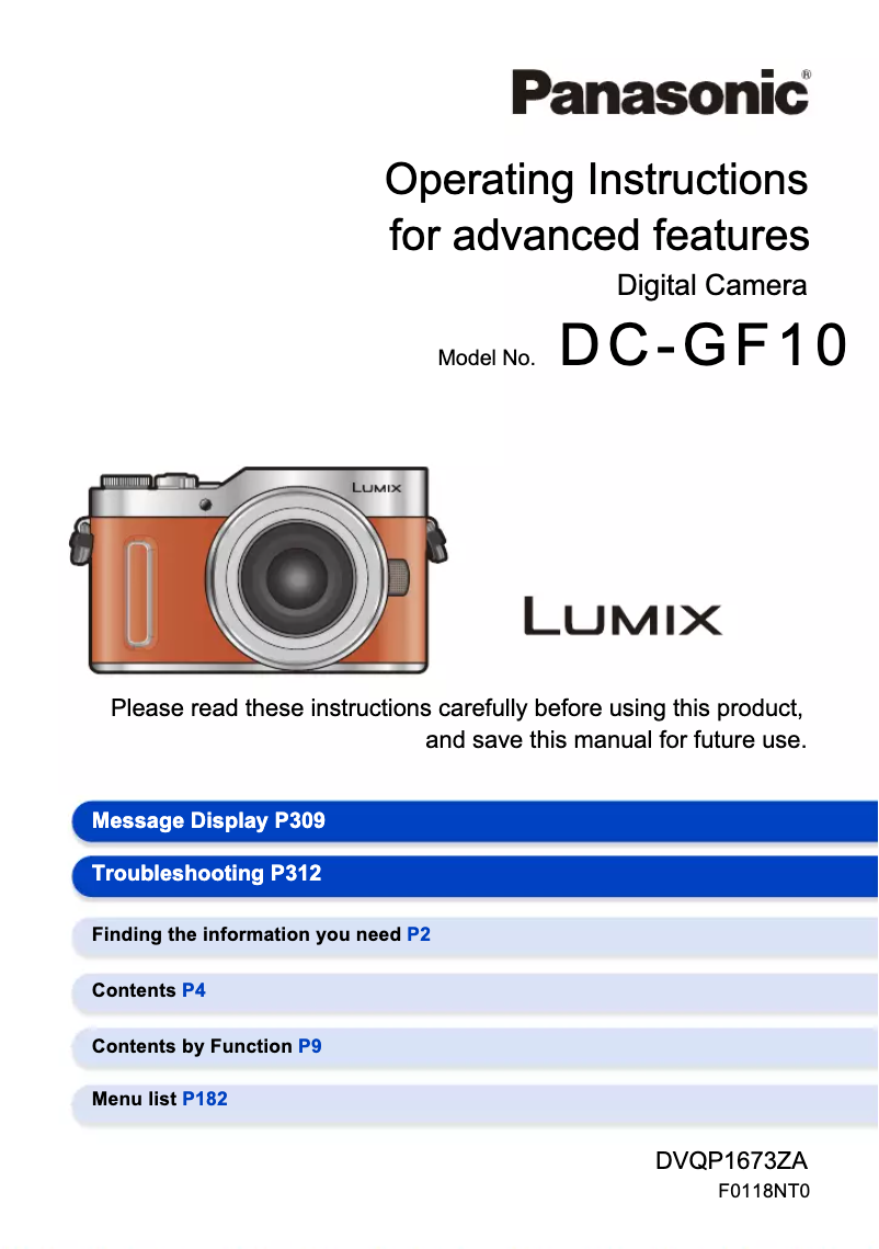 Página 1 del manual Manual de usuario Panasonic Lumix DC-GF10