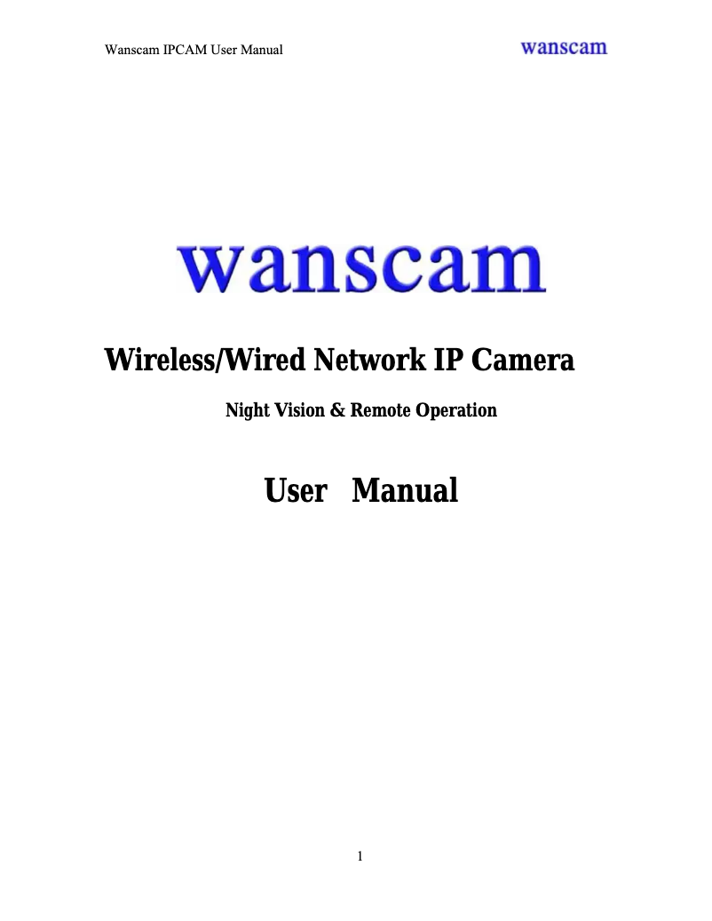Image de la première page du manuel de l'appareil AJ Series IP Camera