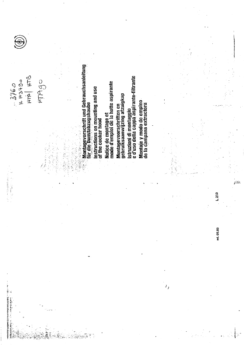 Page n°1 - Manuel utilisateur Scholtès HTB 90