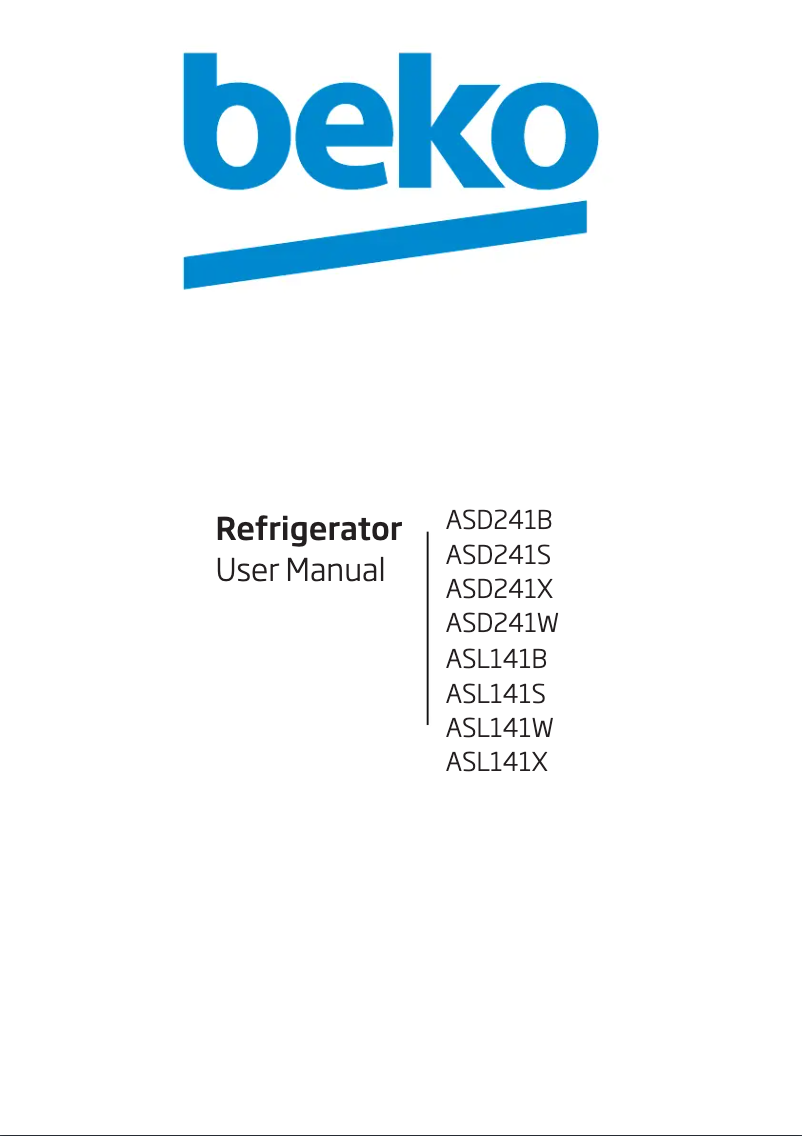 Page 1 de la notice Manuel utilisateur Beko ASD241X