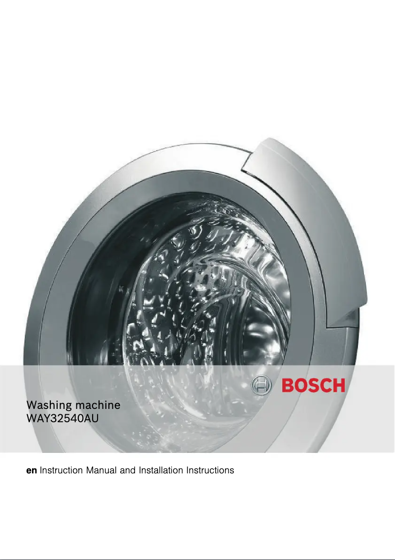 Page 1 de la notice Instructions / montage Bosch WAY32540AU